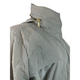 G.E.T Gray Women’s Parka Coat With Gold Zipper High Neck Adjustable Waist Sz M