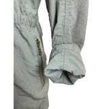 G.E.T Gray Women’s Parka Coat With Gold Zipper High Neck Adjustable Waist Sz M