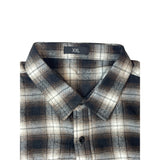 Men's Brown Plaid Button Up Long Sleeve Shirt Sz XXL