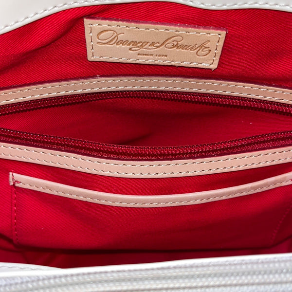 Dooney & Bourke Women’s White & Tan Patent Leather With Charm Satchel Handbag