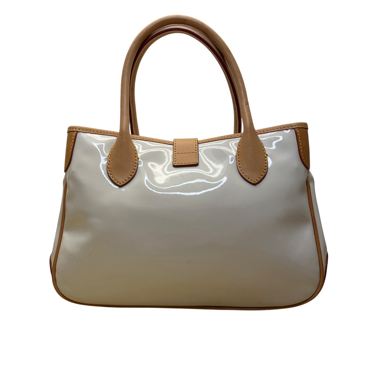 Dooney & Bourke Women’s White & Tan Patent Leather With Charm Satchel Handbag