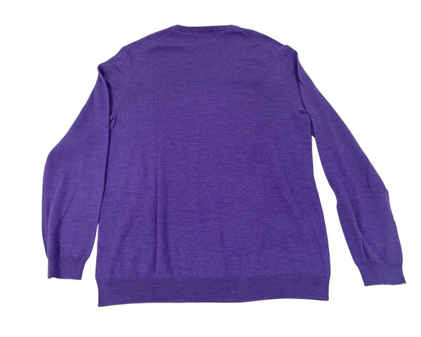 Calvin Klein Men’s Purple V-Neck Sweater Pullover Long Sleeve Size XL - New