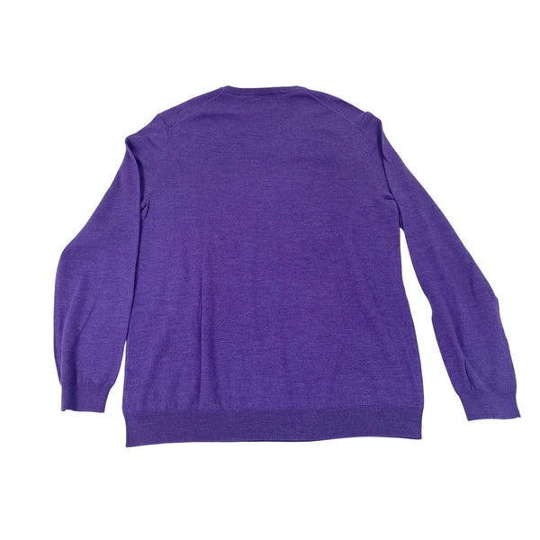 Calvin Klein Men’s Purple V-Neck Sweater Pullover Long Sleeve Size XL - New