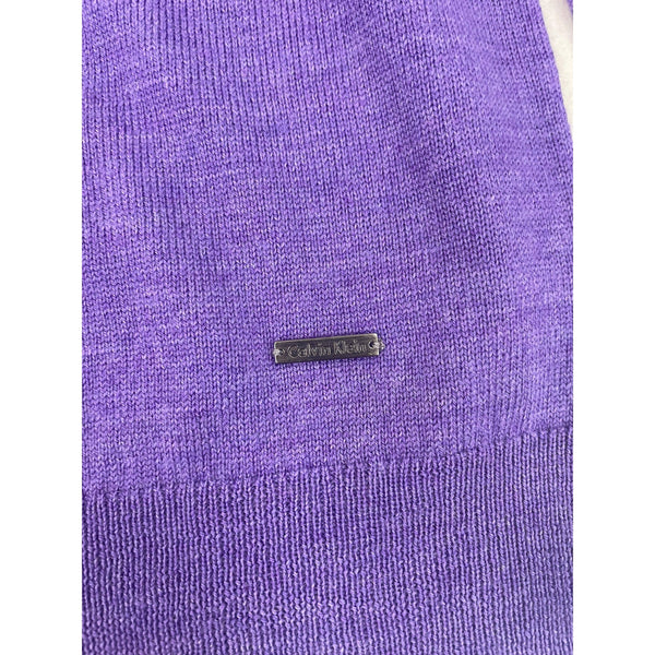 Calvin Klein Men’s Purple V-Neck Sweater Pullover Long Sleeve Size XL - New