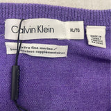 Calvin Klein Men’s Purple V-Neck Sweater Pullover Long Sleeve Size XL - New