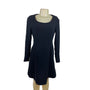 Ellen Tracy Black Long Sleeve Scoop Neck A-Line Mini Dress Sz 4