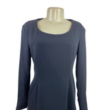 Ellen Tracy Black Long Sleeve Scoop Neck A-Line Mini Dress Sz 4