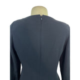 Ellen Tracy Black Long Sleeve Scoop Neck A-Line Mini Dress Sz 4