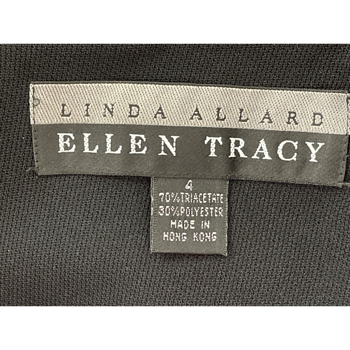 Ellen Tracy Black Long Sleeve Scoop Neck A-Line Mini Dress Sz 4