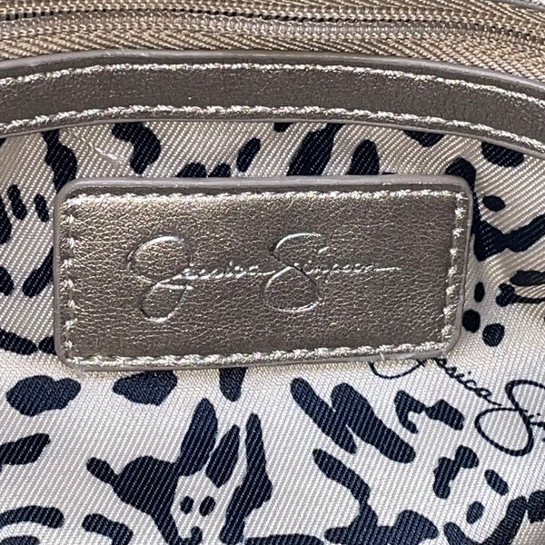 Jessica Simpson Women’s Platinum Metallic Pleated Chain-Strap Becca Handbag