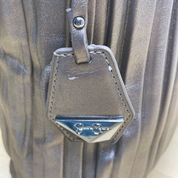 Jessica Simpson Women’s Platinum Metallic Pleated Chain-Strap Becca Handbag