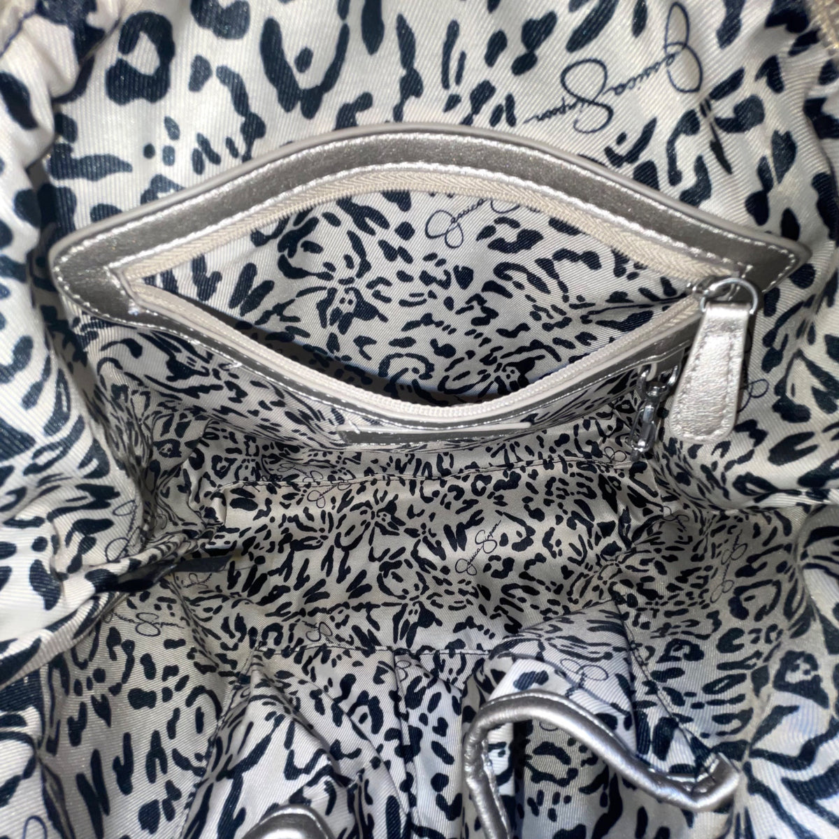 Jessica Simpson Women’s Platinum Metallic Pleated Chain-Strap Becca Handbag