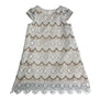 Camilla Girls' White & Gold Lace Lined Formal Dress Size 6