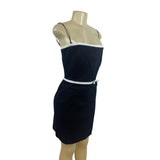 Laundry By Shelli Segal Black & White Sleeveless Dress W/ Bow Accent Sz 8P