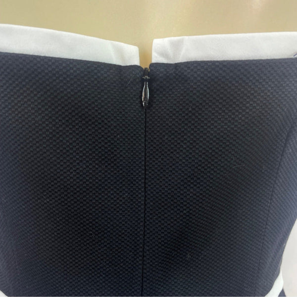 Laundry By Shelli Segal Black & White Sleeveless Dress W/ Bow Accent Sz 8P