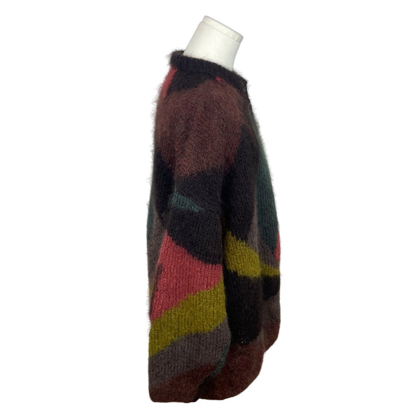 Vintage Lorraine Labon Womens Wool Knit Button Up Cardigan Sweater Multicolor