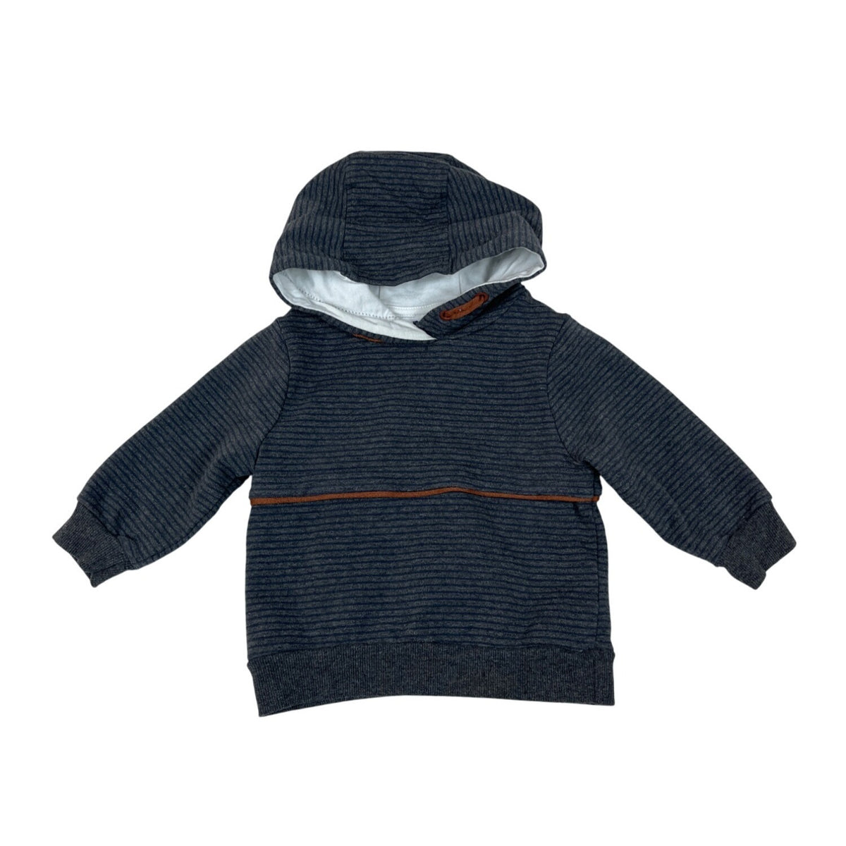 Tommy Bahama Baby Boys Striped Pullover Hoodie Gray With Brown Accents Sz 12M
