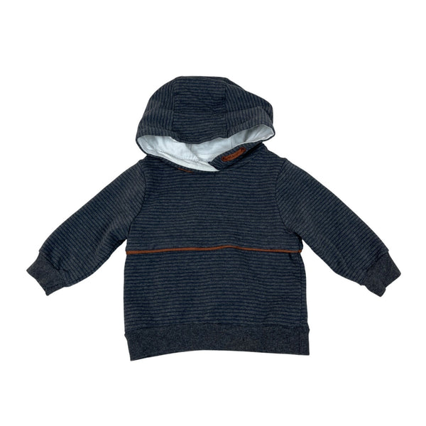 Tommy Bahama Baby Boys Striped Pullover Hoodie Gray With Brown Accents Sz 12M