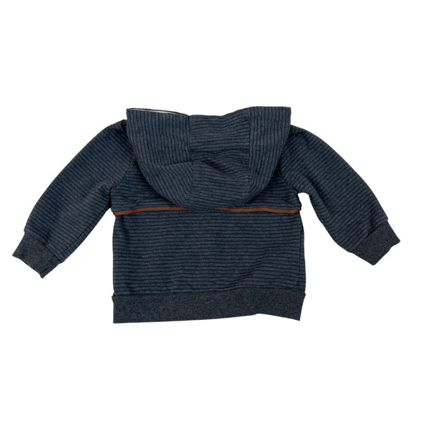 Tommy Bahama Baby Boys Striped Pullover Hoodie Gray With Brown Accents Sz 12M