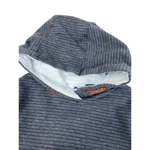 Tommy Bahama Baby Boys Striped Pullover Hoodie Gray With Brown Accents Sz 12M