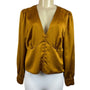 J. Crew Women's Bronze Button Up Long Sleeve Blouse Sz 10