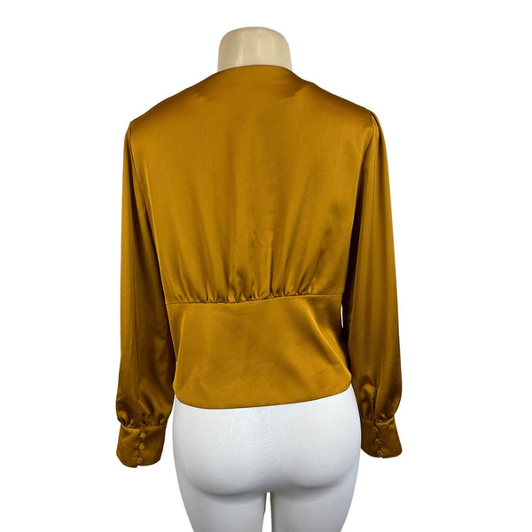 J. Crew Women's Bronze Button Up Long Sleeve Blouse Sz 10