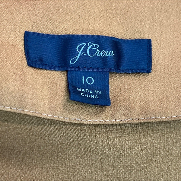 J. Crew Women's Bronze Button Up Long Sleeve Blouse Sz 10