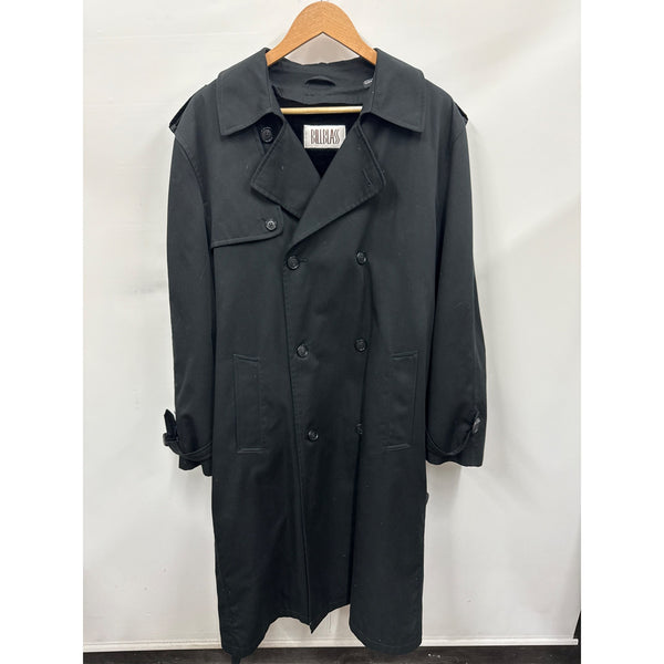 Vintage Bill Blass Black Double-Breasted Trench Coat With Belt
