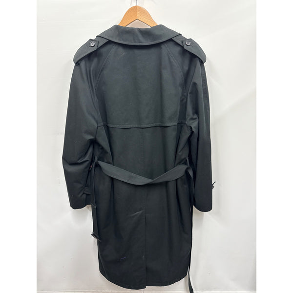 Vintage Bill Blass Black Double-Breasted Trench Coat With Belt