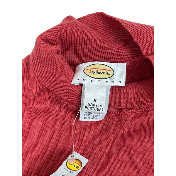 Vintage Talbots Women's Petites Long High Neck Red Pullover Sweater Size S - New