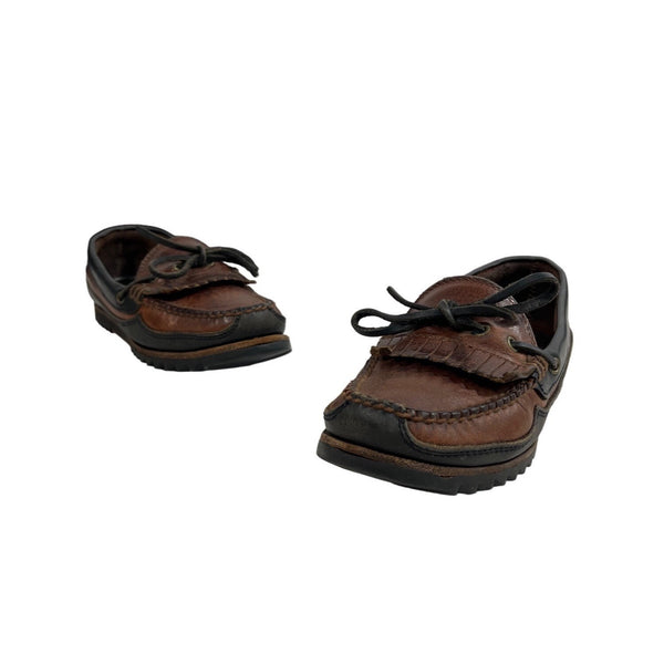 Vintage Cole Haan Women's Reddish Brown Black Tracey Tassel Loafers Sz 6M