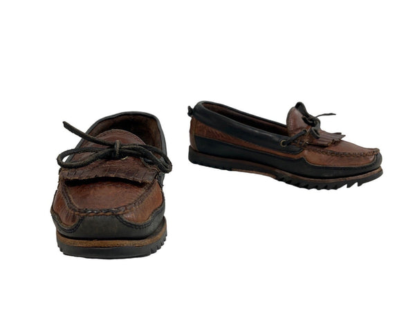 Vintage Cole Haan Women's Reddish Brown Black Tracey Tassel Loafers Sz 6M