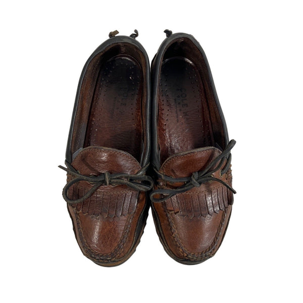 Vintage Cole Haan Women's Reddish Brown Black Tracey Tassel Loafers Sz 6M