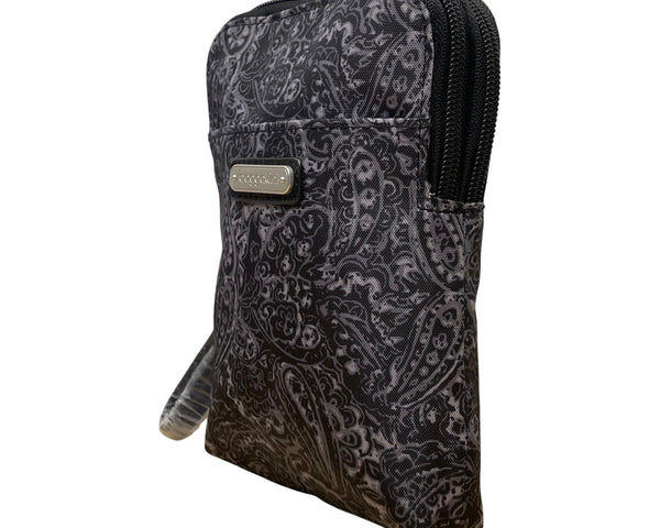 Baggallini Women’s Black Paisley RFID-Blocking Wristlet Wallet Size S