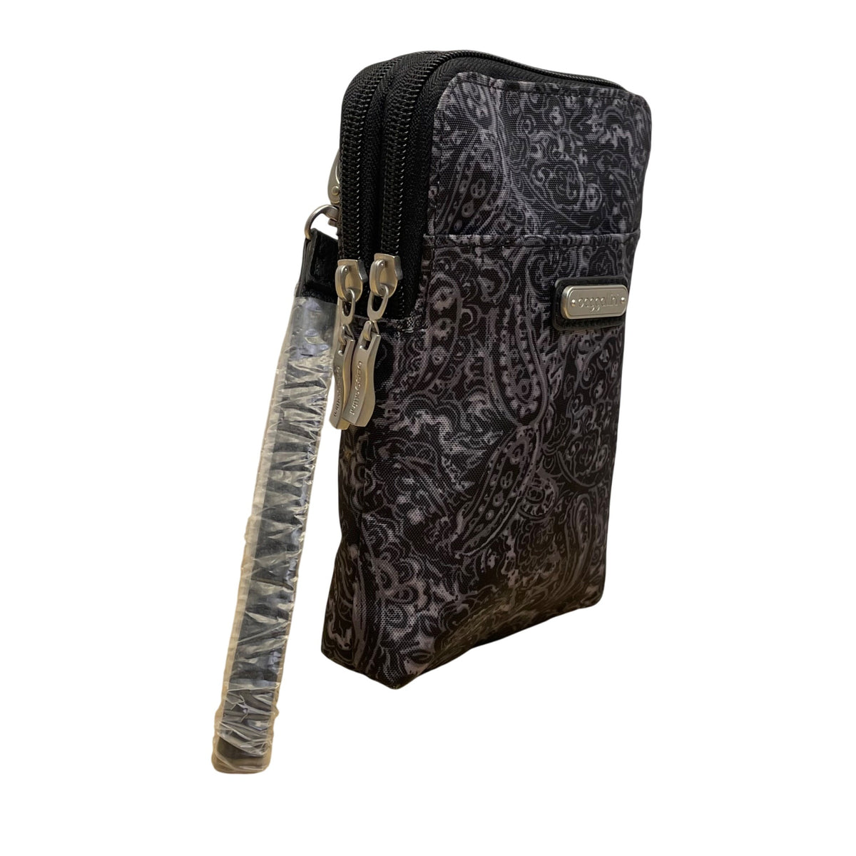 Baggallini Women’s Black Paisley RFID-Blocking Wristlet Wallet Size S