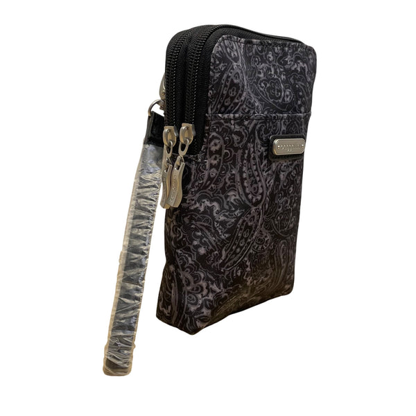 Baggallini Women’s Black Paisley RFID-Blocking Wristlet Wallet Size S