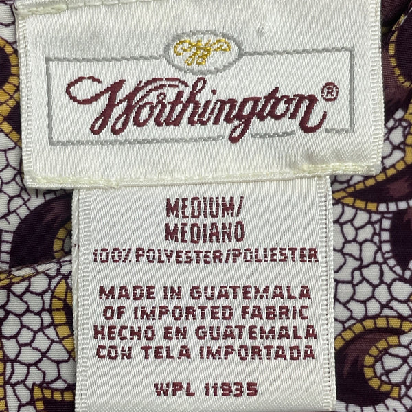 Vintage Worthington Women's Purple White Blouse Sizee M