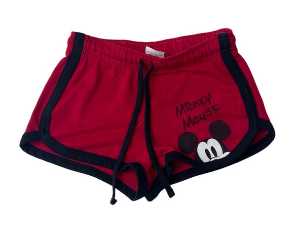 Disney Mickey Mouse Red & Black Kids Junior Girl Shorts Size 4/5