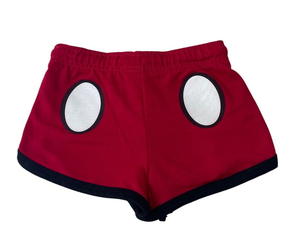 Disney Mickey Mouse Red & Black Kids Junior Girl Shorts Size 4/5