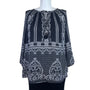 Daniel Rainn Women’s Black & White Embroidered Blouse Long-Sleeve Sz 2X