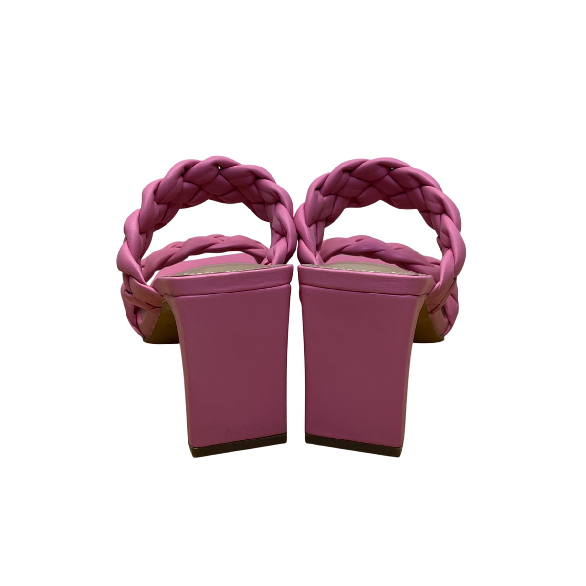 BCBGeneration Womens Pink Braided Chunky Heel Sandals Size 6.5