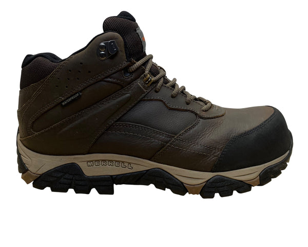 Merrell Men’s Brown Waterproof Leather Slip-Resistant Work Boots Size 10.5 W
