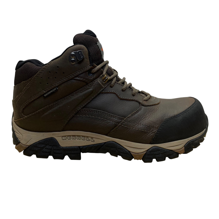 Merrell Men’s Brown Waterproof Leather Slip Resistant Work Boots Size 10.5 W