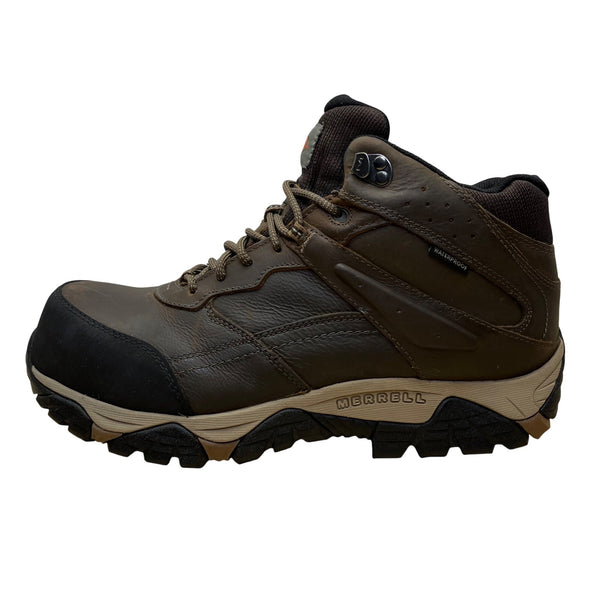 Merrell Men’s Brown Waterproof Leather Slip-Resistant Work Boots Size 10.5 W