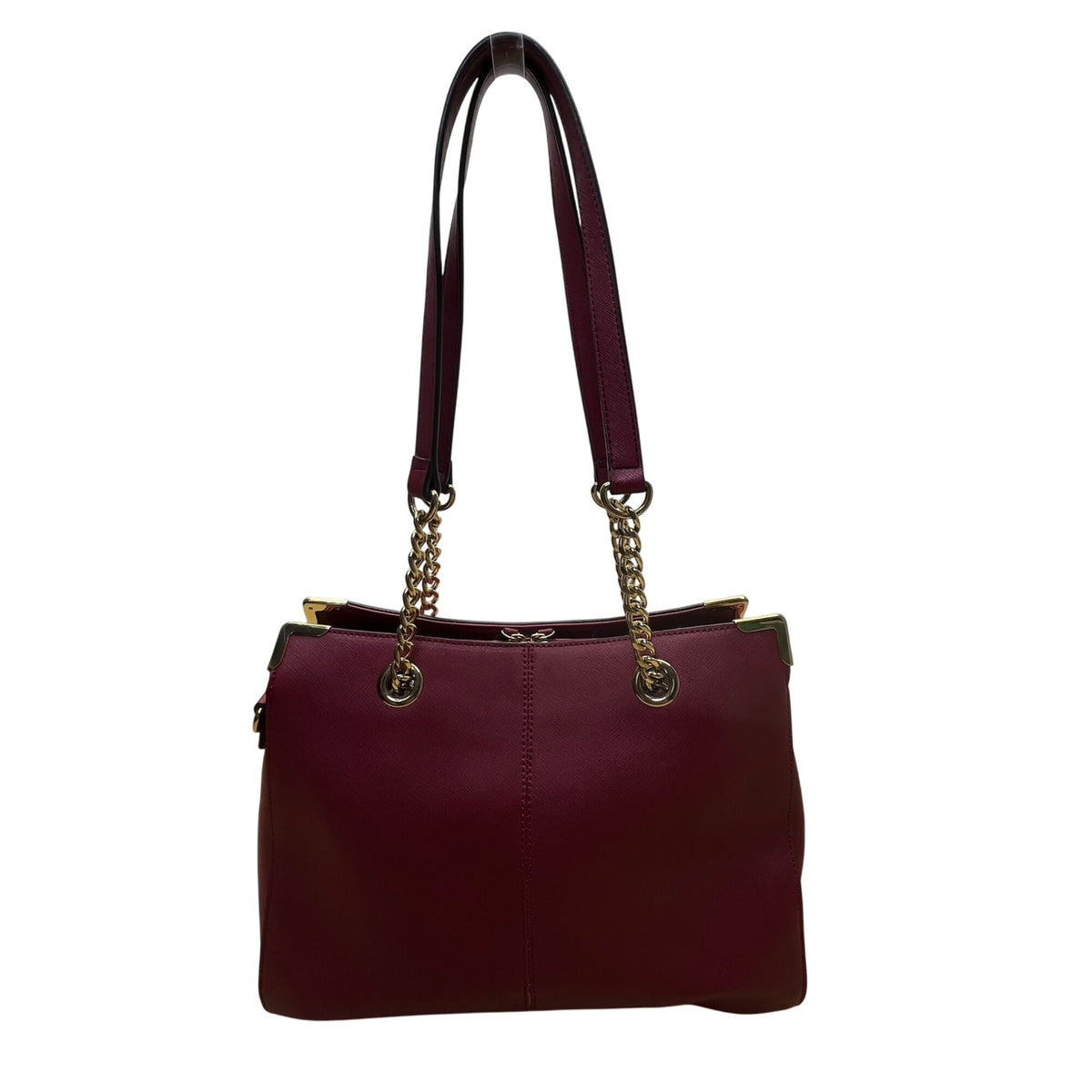 Wilsons Leather Women’s Red Burgundy Faux Leather Chain Strap Shoulder Bag