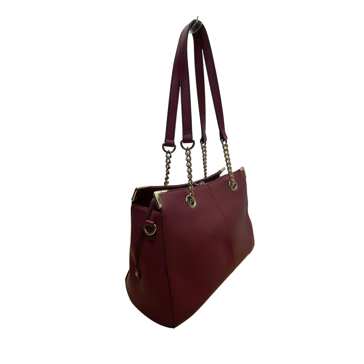 Wilsons Leather Women’s Red Burgundy Faux Leather Chain Strap Shoulder Bag