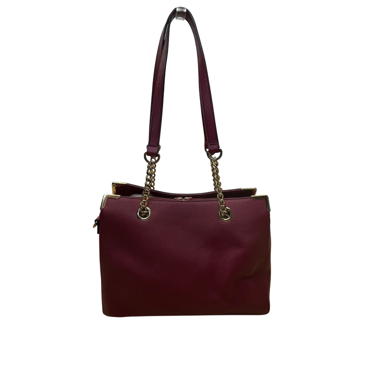 Wilsons Leather Women’s Red Burgundy Faux Leather Chain Strap Shoulder Bag