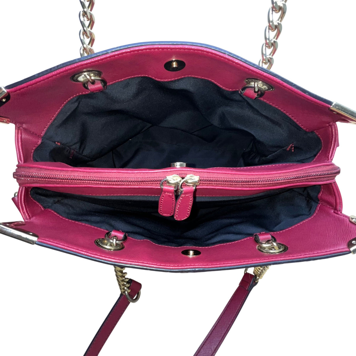 Wilsons Leather Women’s Red Burgundy Faux Leather Chain Strap Shoulder Bag