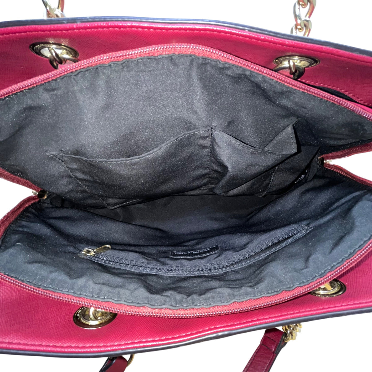 Wilsons Leather Women’s Red Burgundy Faux Leather Chain Strap Shoulder Bag