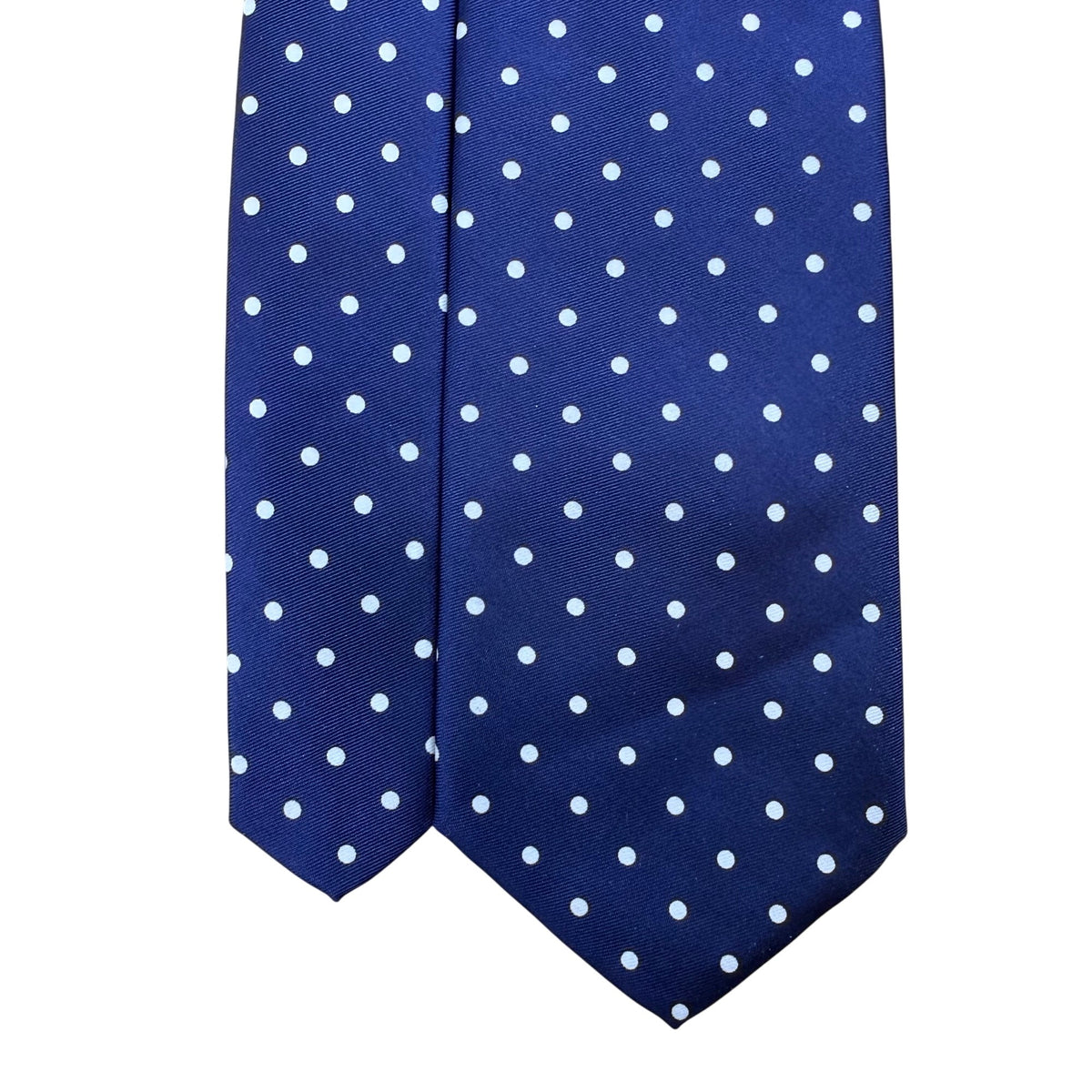 Vintage Brooks Brothers Mens Navy & White Polka Dot All Silk Necktie 57" Length